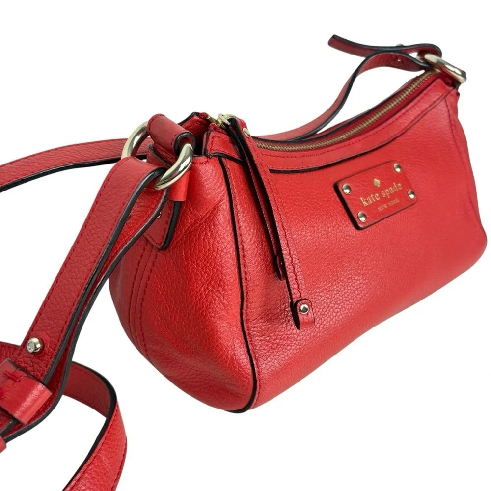 KATE SPADE Berkshire Road Gabriella Leather Crossbody/ Shoulder Bag Red - $298.